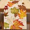 Fall Maple Leaves Table Runner, Thanksgiving Watercolor Plant Yellow Leaf Home Kitchen Decor, Autumn Harvest Seasonal Colorful Botanical Farmhouse Burlap Dining Decoration Party Supply 13 x 72